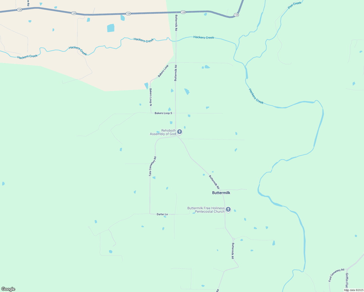 map of restaurants, bars, coffee shops, grocery stores, and more near 105 Shady Lane in Russellville