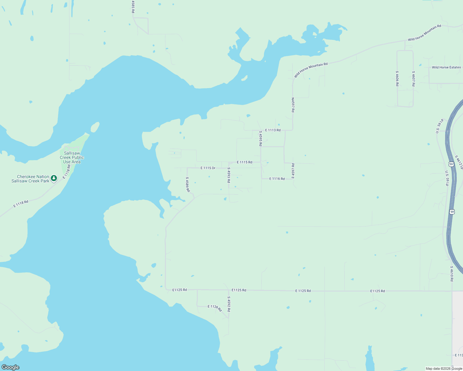 map of restaurants, bars, coffee shops, grocery stores, and more near 111645 South 4593 Road in Sallisaw