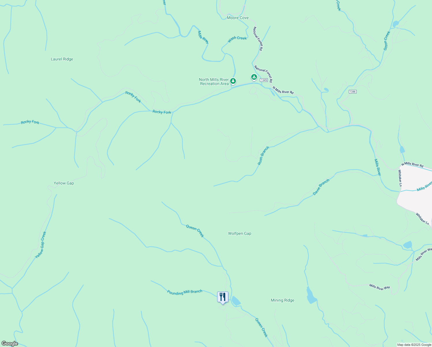 map of restaurants, bars, coffee shops, grocery stores, and more near in Mills River