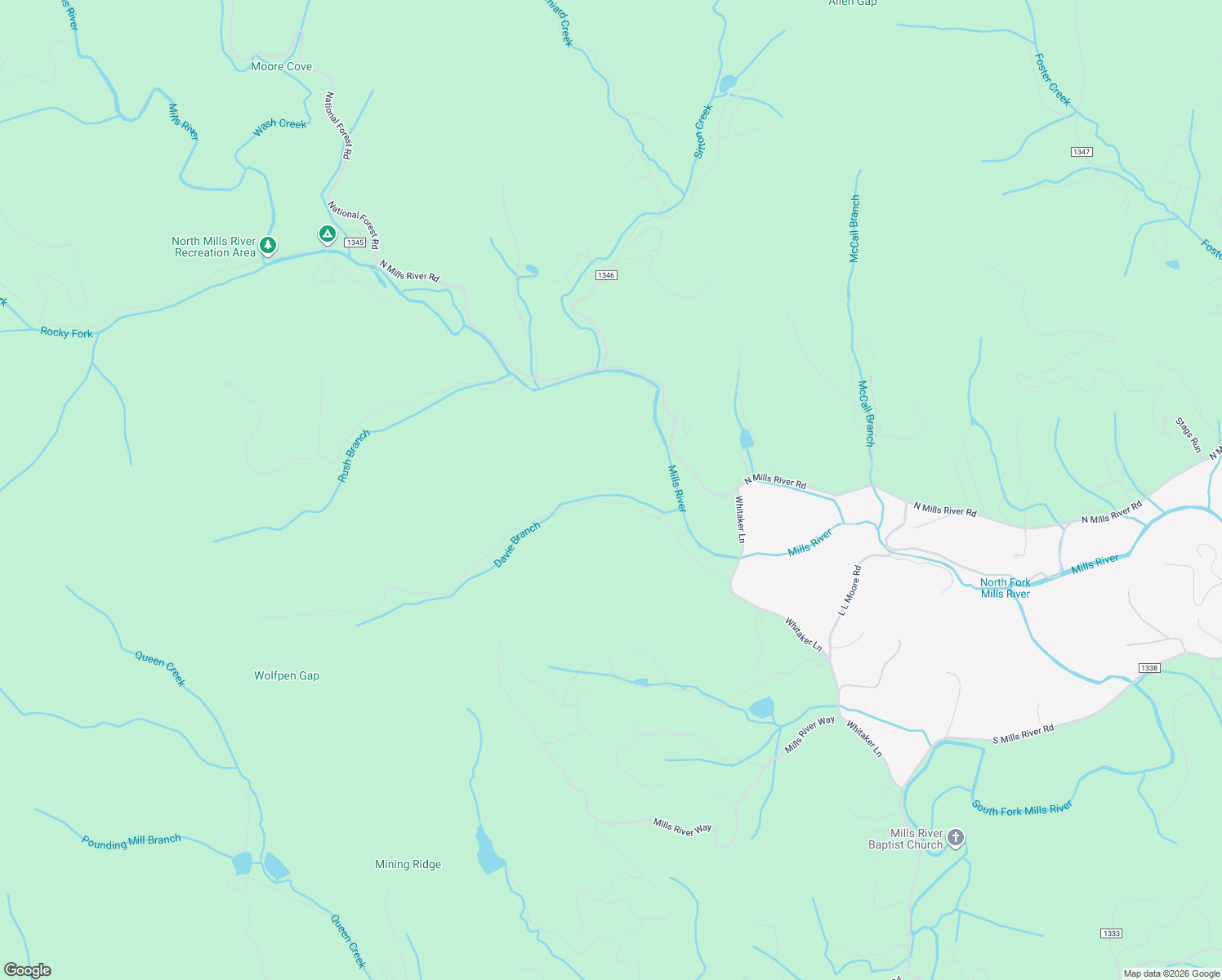 map of restaurants, bars, coffee shops, grocery stores, and more near 324 Davey Branch Road in Horse Shoe