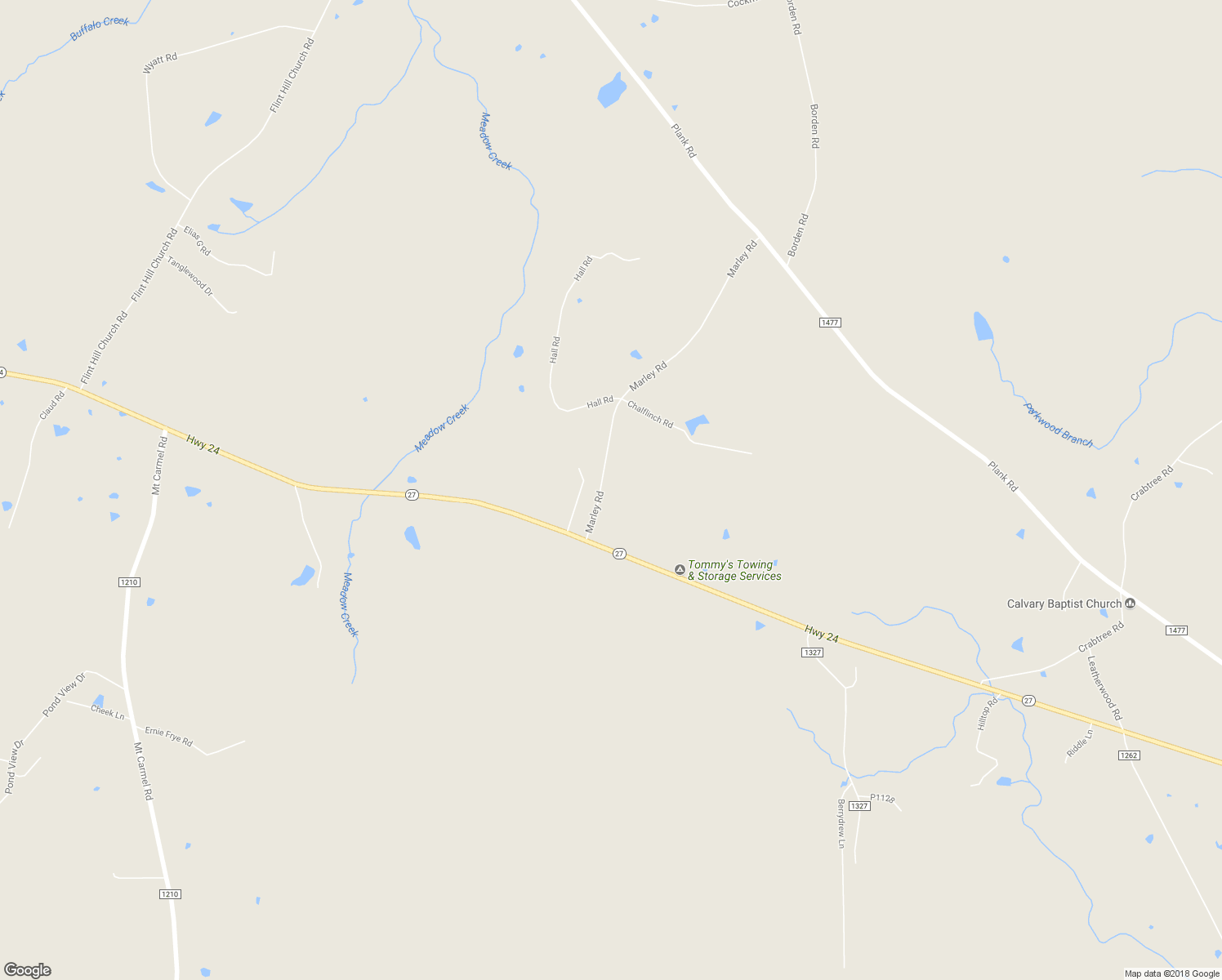 map of restaurants, bars, coffee shops, grocery stores, and more near 577 Marley Road in Robbins