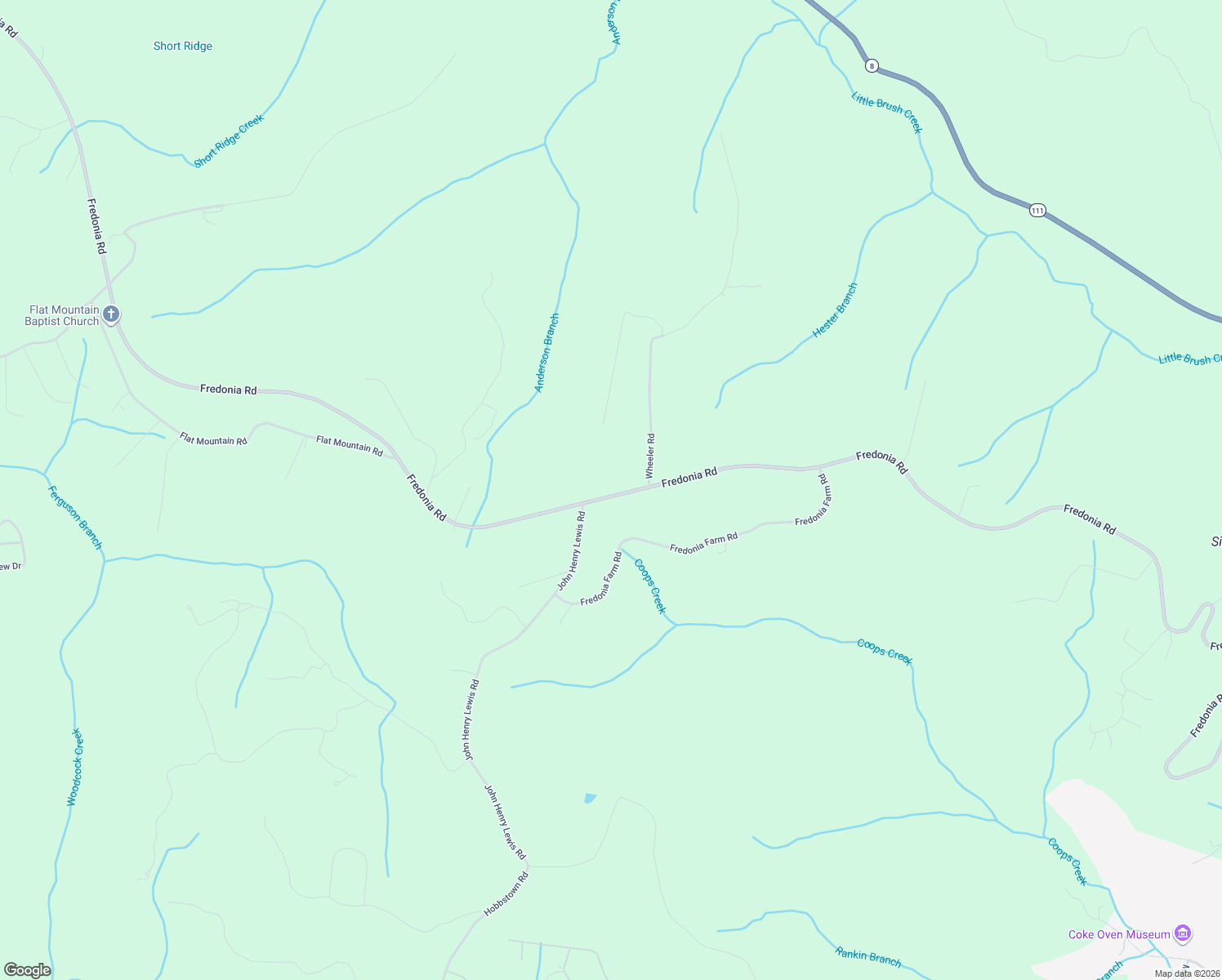 map of restaurants, bars, coffee shops, grocery stores, and more near 5108 Fredonia Road in Dunlap
