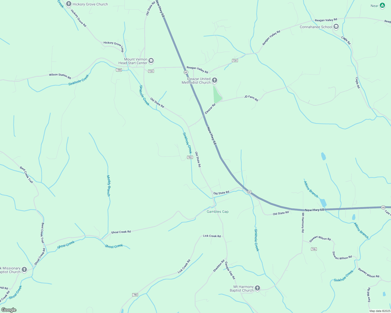 map of restaurants, bars, coffee shops, grocery stores, and more near 196 County Road 782 in Madisonville