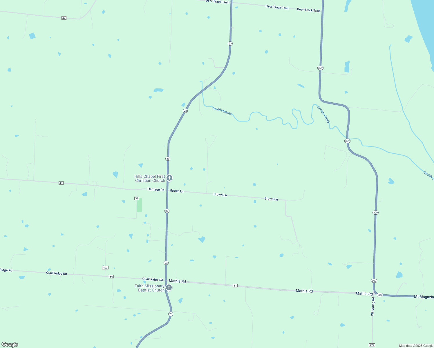 map of restaurants, bars, coffee shops, grocery stores, and more near 5522 Brown Lane in Ozark