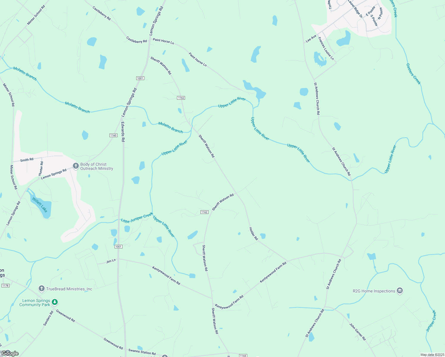 map of restaurants, bars, coffee shops, grocery stores, and more near 1220 Sheriff Watson Road in Sanford