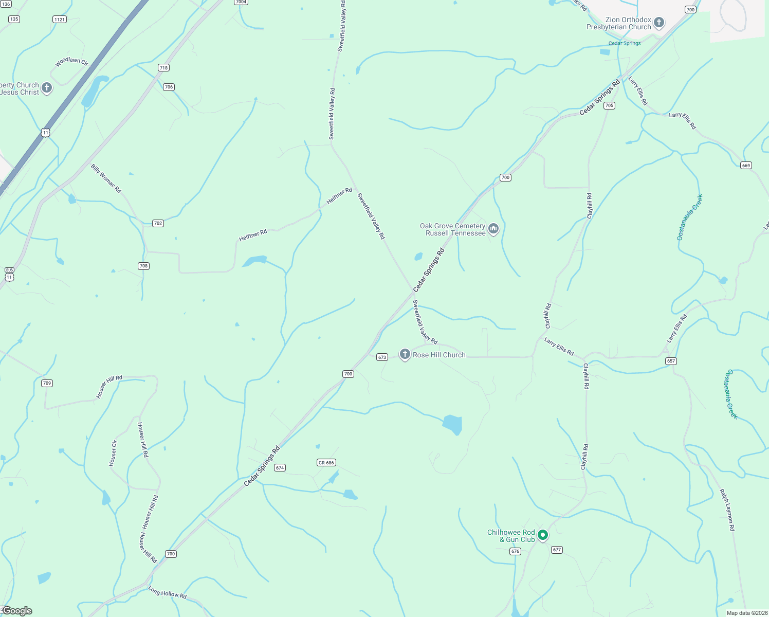 map of restaurants, bars, coffee shops, grocery stores, and more near 1756 County Road 700 in Riceville