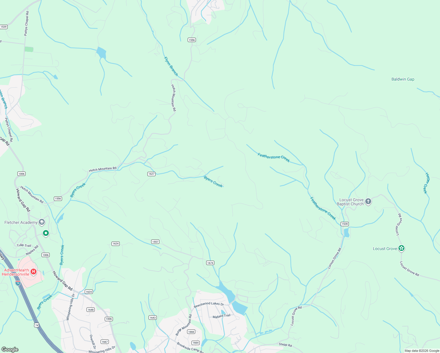 map of restaurants, bars, coffee shops, grocery stores, and more near 199 Keystone Court in Fletcher