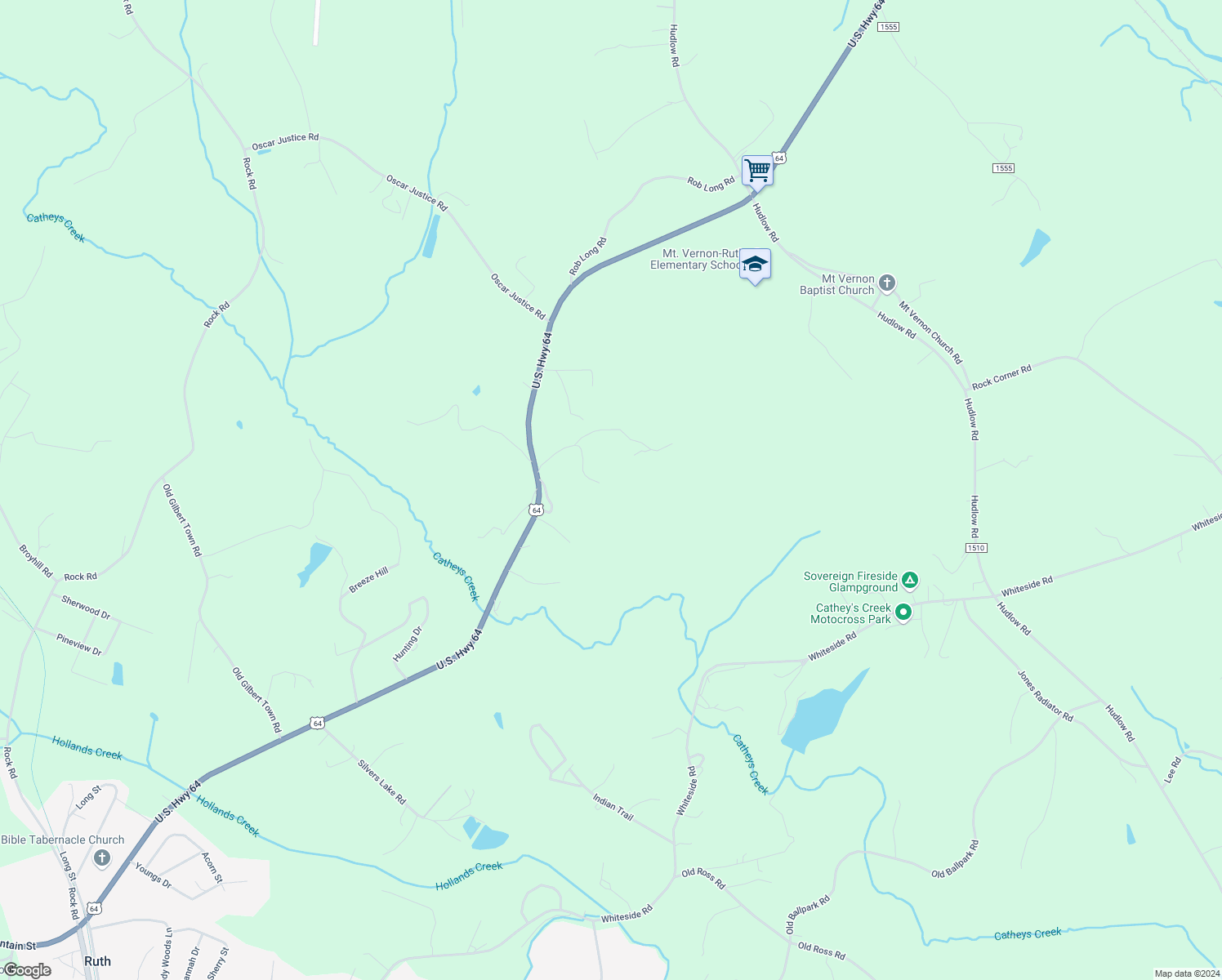 map of restaurants, bars, coffee shops, grocery stores, and more near 167 Providence Road in Forest City