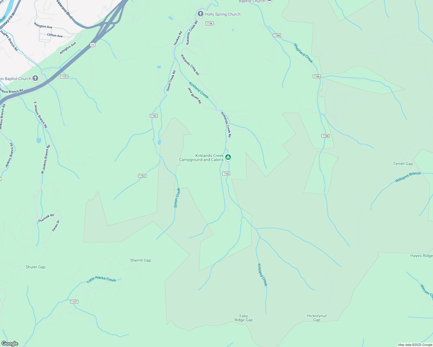 map of restaurants, bars, coffee shops, grocery stores, and more near 56 Van Culin Drive in Bryson City