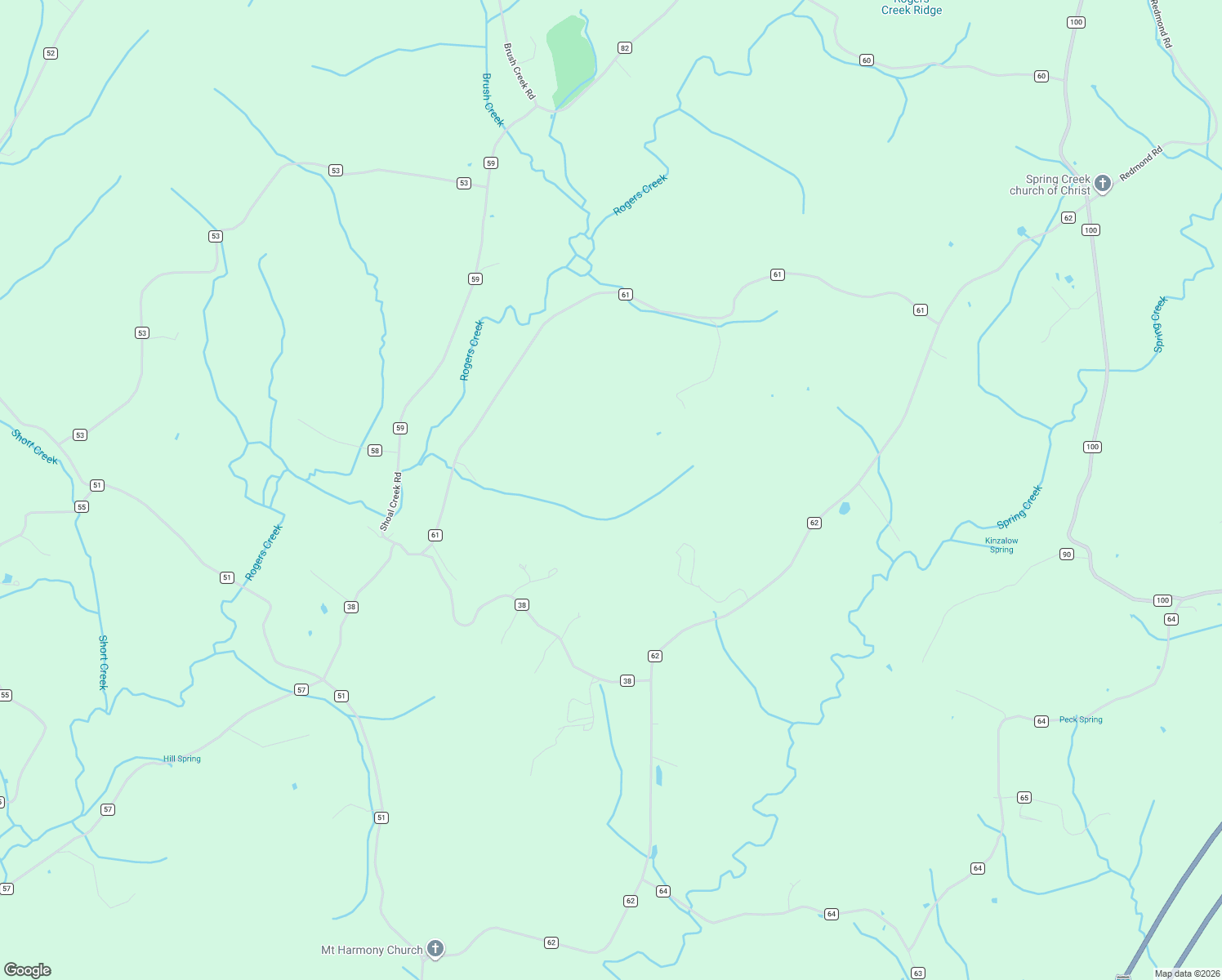 map of restaurants, bars, coffee shops, grocery stores, and more near 446 County Road 62 in Riceville