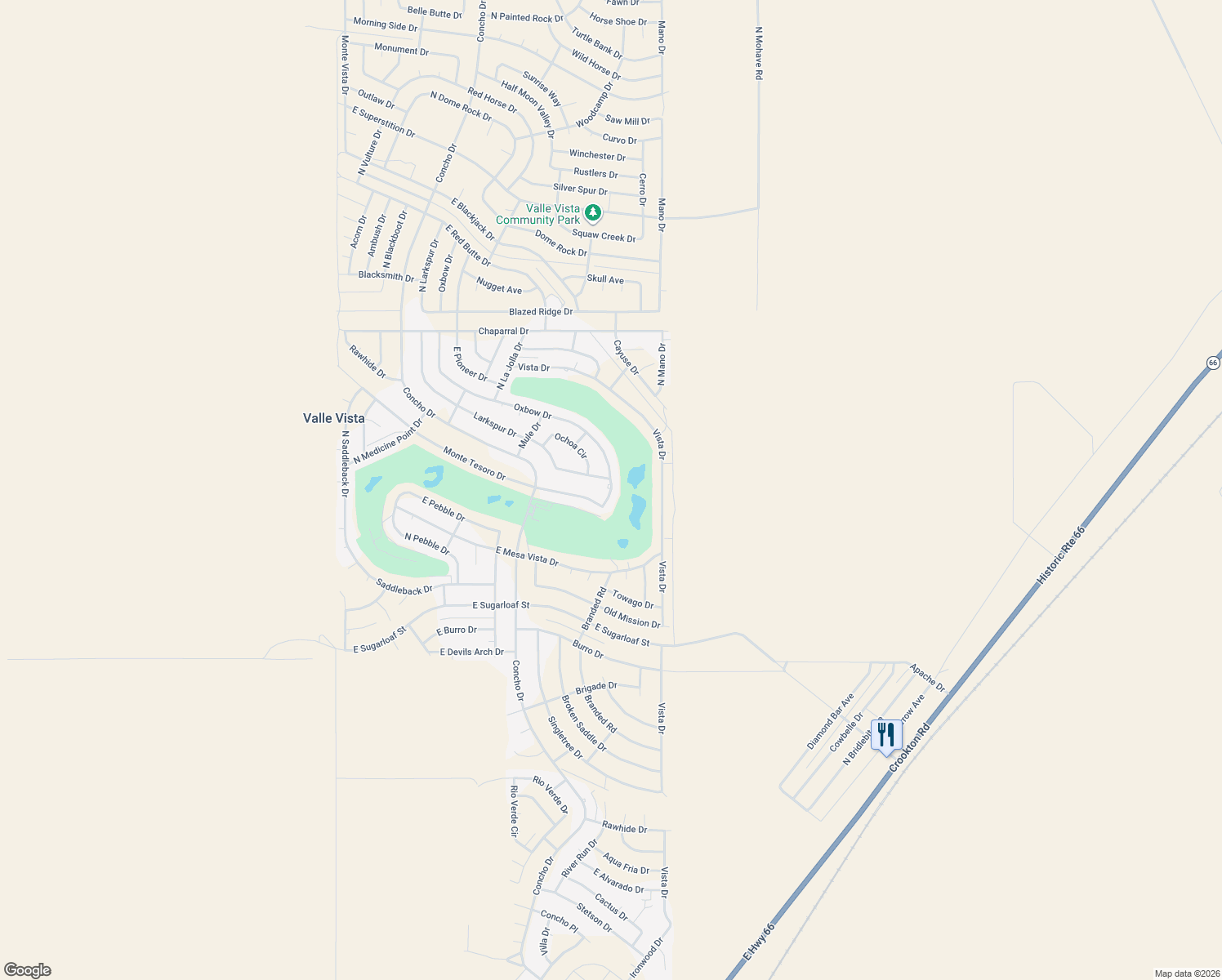 map of restaurants, bars, coffee shops, grocery stores, and more near 7619 Oxbow Dr in Kingman