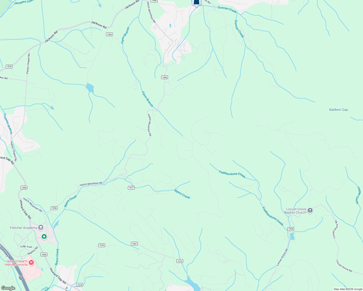 map of restaurants, bars, coffee shops, grocery stores, and more near 315 Clark Gap Drive in Fletcher