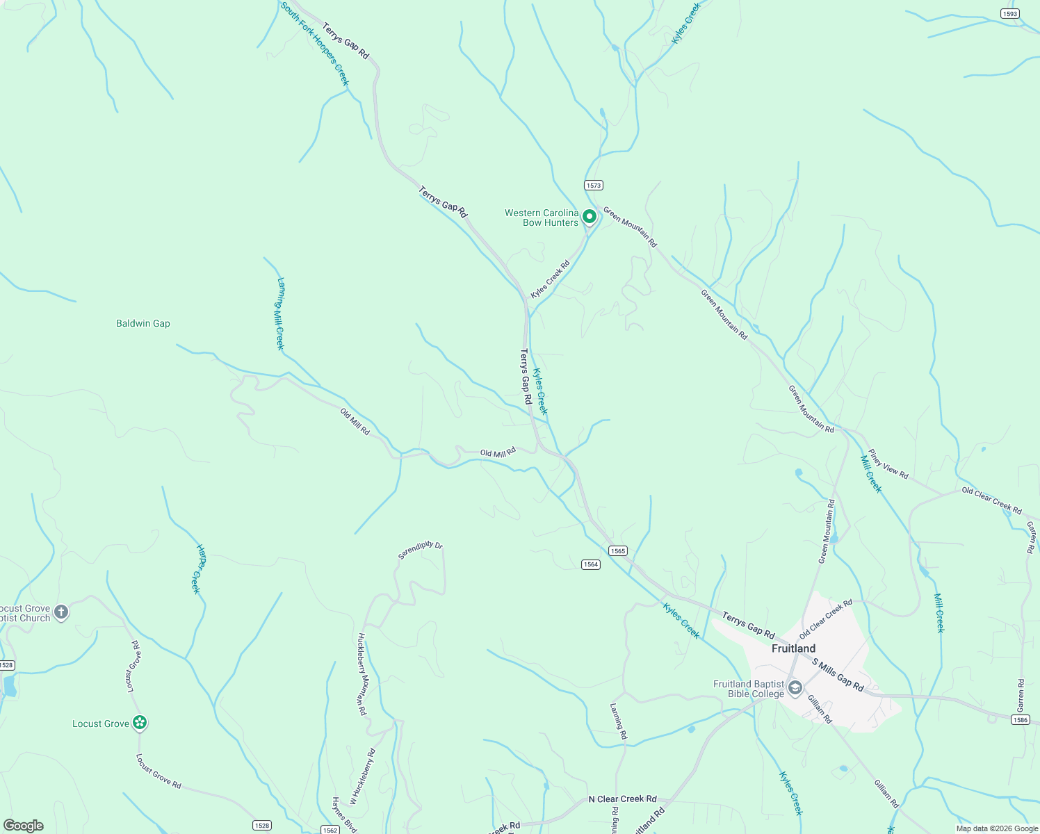 map of restaurants, bars, coffee shops, grocery stores, and more near 1168 Terrys Gap Road in Hendersonville