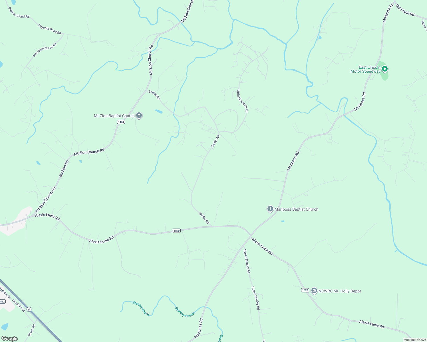 map of restaurants, bars, coffee shops, grocery stores, and more near 3323 Sadler Road in Alexis