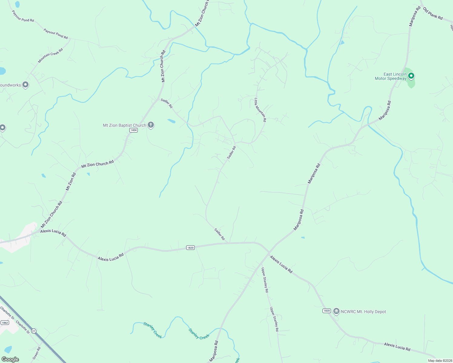 map of restaurants, bars, coffee shops, grocery stores, and more near 3323 Sadler Road in Alexis