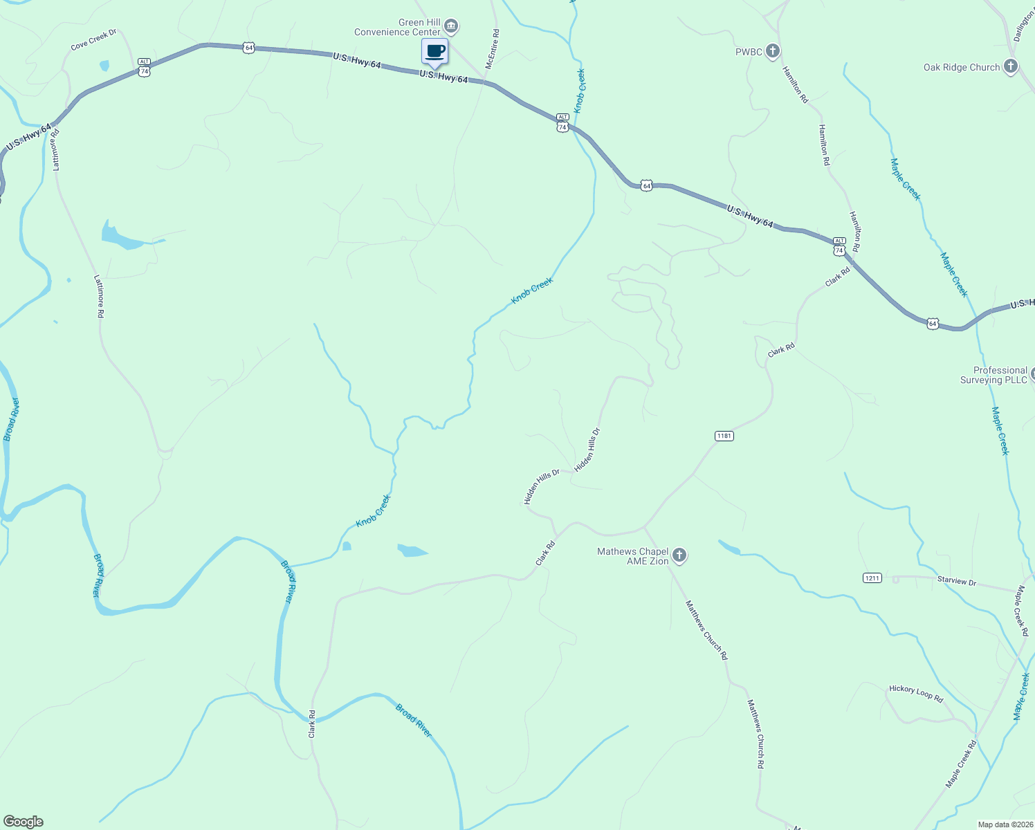 map of restaurants, bars, coffee shops, grocery stores, and more near 211 Millcreek Way in Rutherfordton