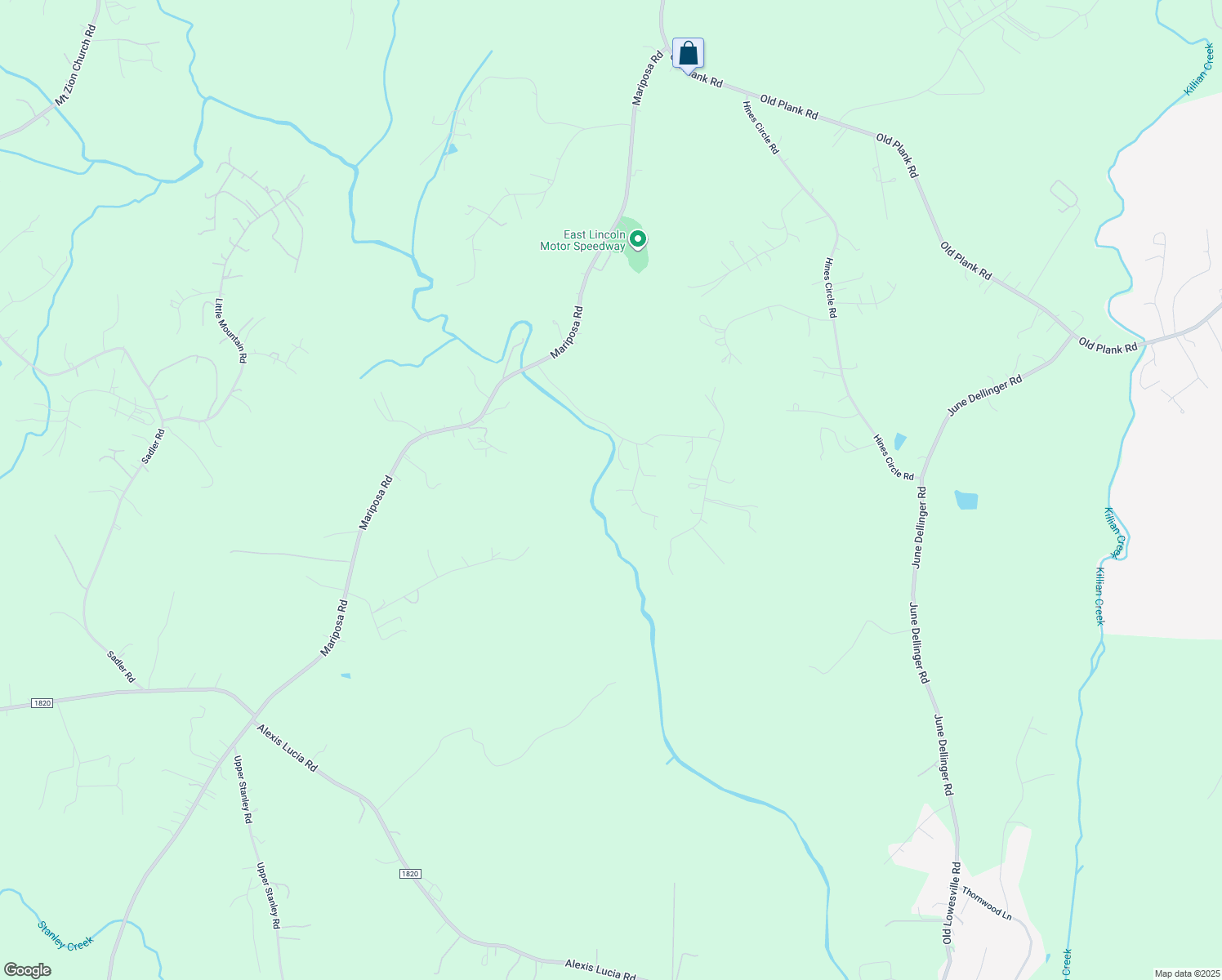 map of restaurants, bars, coffee shops, grocery stores, and more near 2496 Fairlawn Ln in Stanley