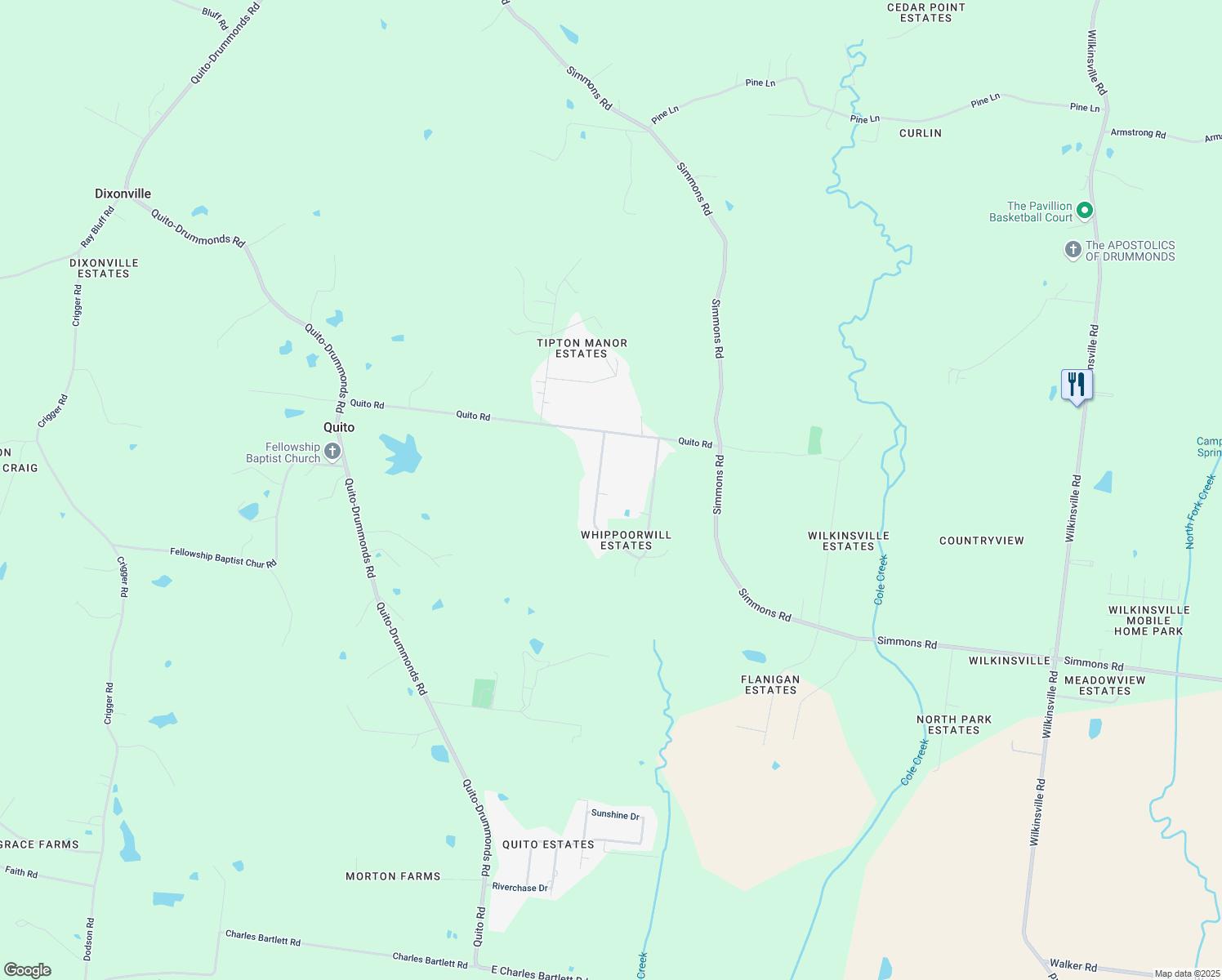 map of restaurants, bars, coffee shops, grocery stores, and more near 170 Whippoorwill Cir in Millington