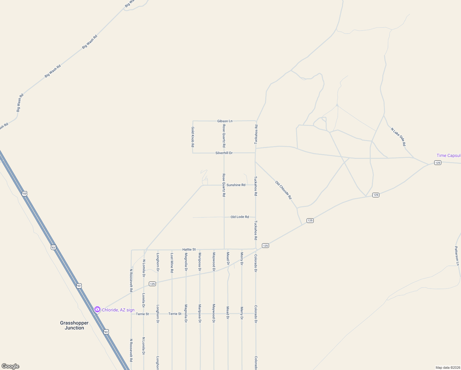 map of restaurants, bars, coffee shops, grocery stores, and more near Sunshine Road in Mohave County
