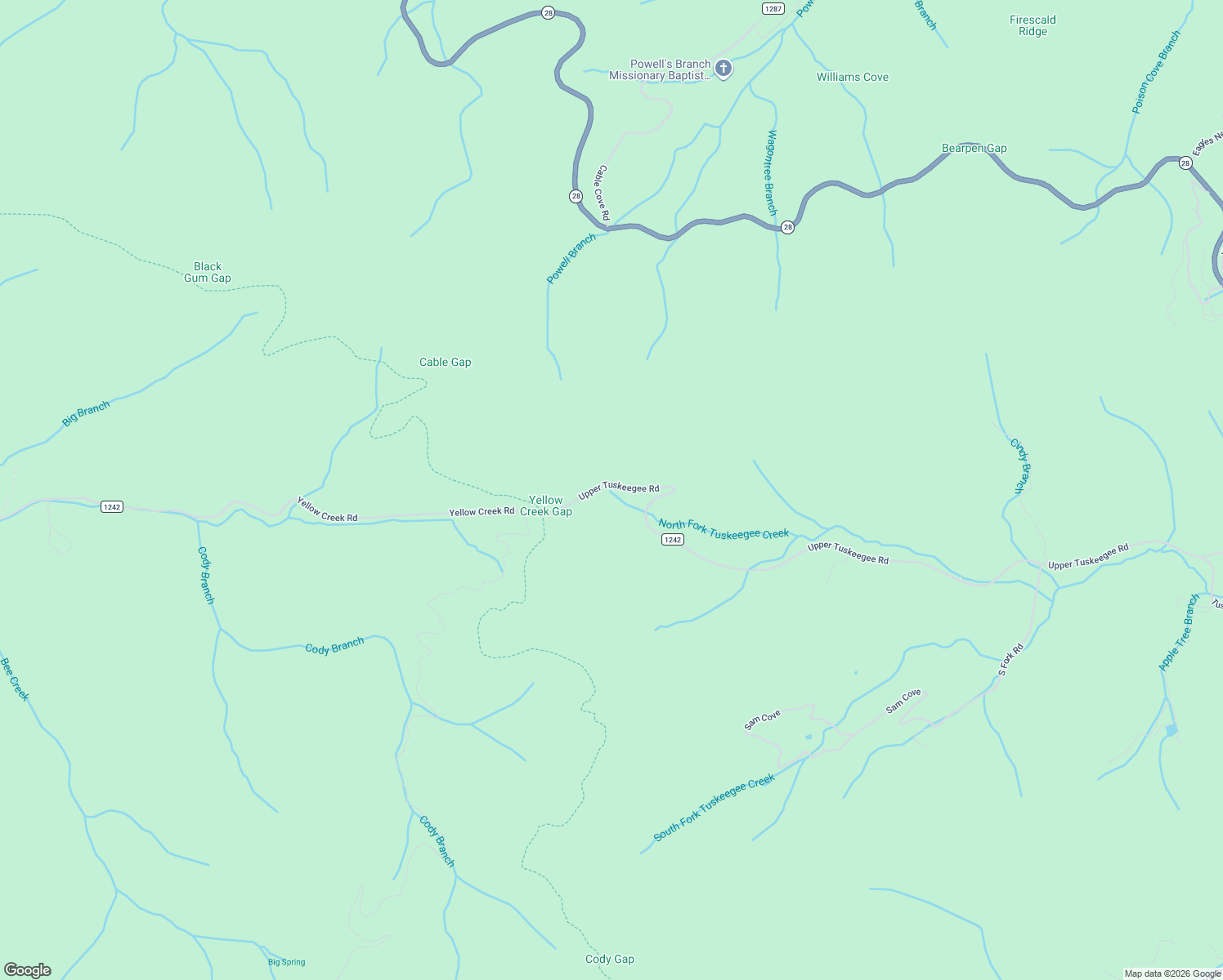 map of restaurants, bars, coffee shops, grocery stores, and more near 1916 Upper Tuskeegee Road in Robbinsville