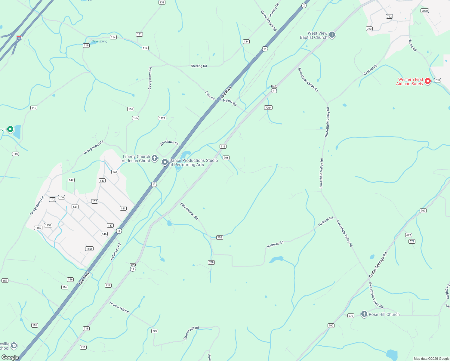 map of restaurants, bars, coffee shops, grocery stores, and more near 2971 Highway 39 in Athens