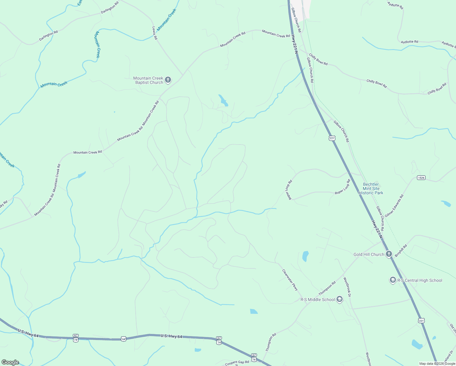 map of restaurants, bars, coffee shops, grocery stores, and more near 416 Bitterroot Circle in Rutherfordton