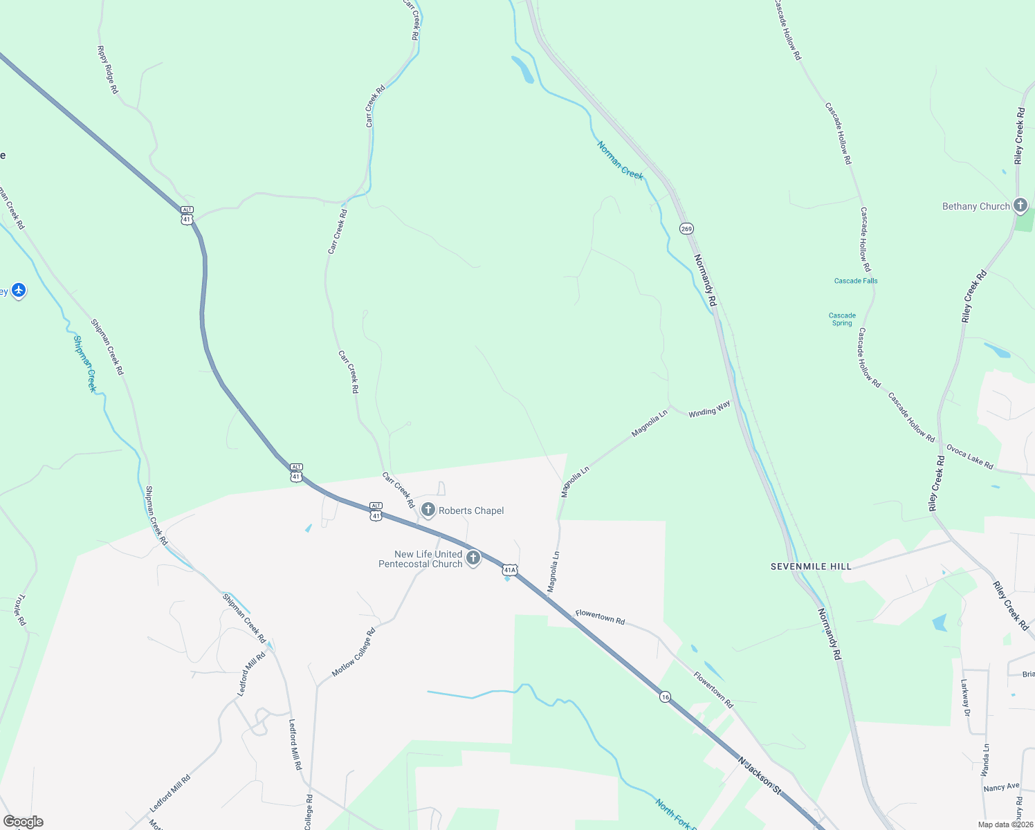 map of restaurants, bars, coffee shops, grocery stores, and more near 60 Sarvis Ridge Road in Normandy