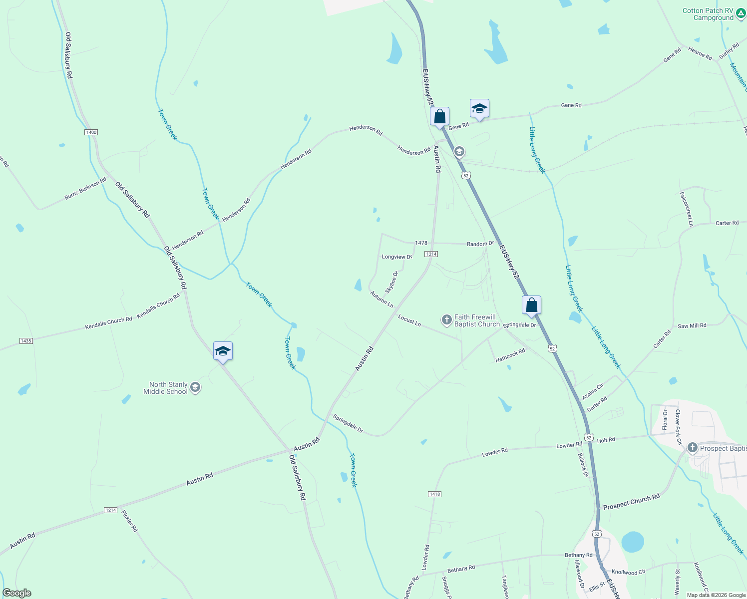 map of restaurants, bars, coffee shops, grocery stores, and more near 1190 Autumn Lane in New London