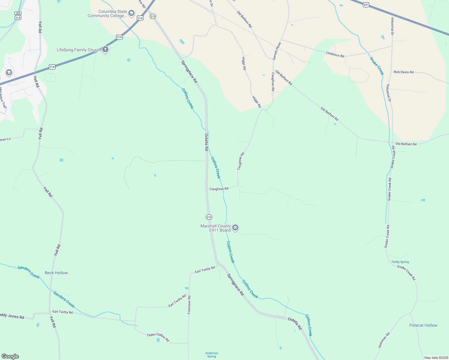 map of restaurants, bars, coffee shops, grocery stores, and more near 1642 Caughran Road in Lewisburg