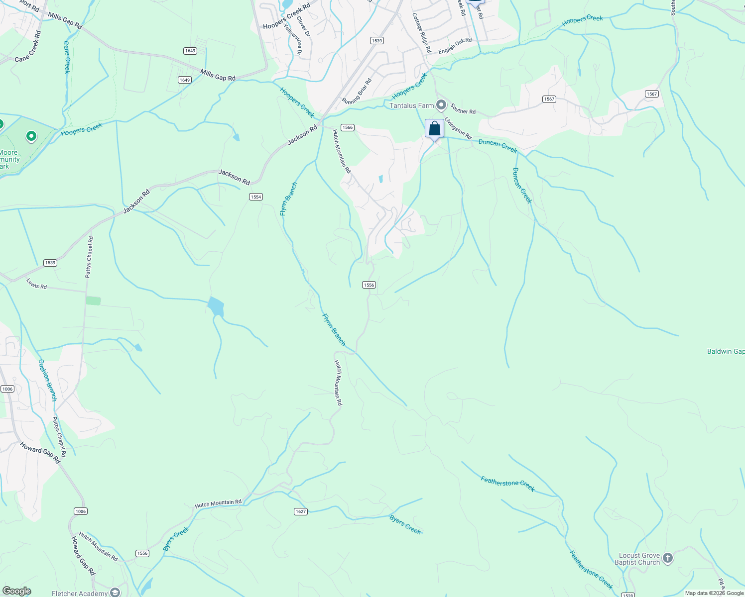 map of restaurants, bars, coffee shops, grocery stores, and more near 756 Hutch Mountain Road in Fletcher