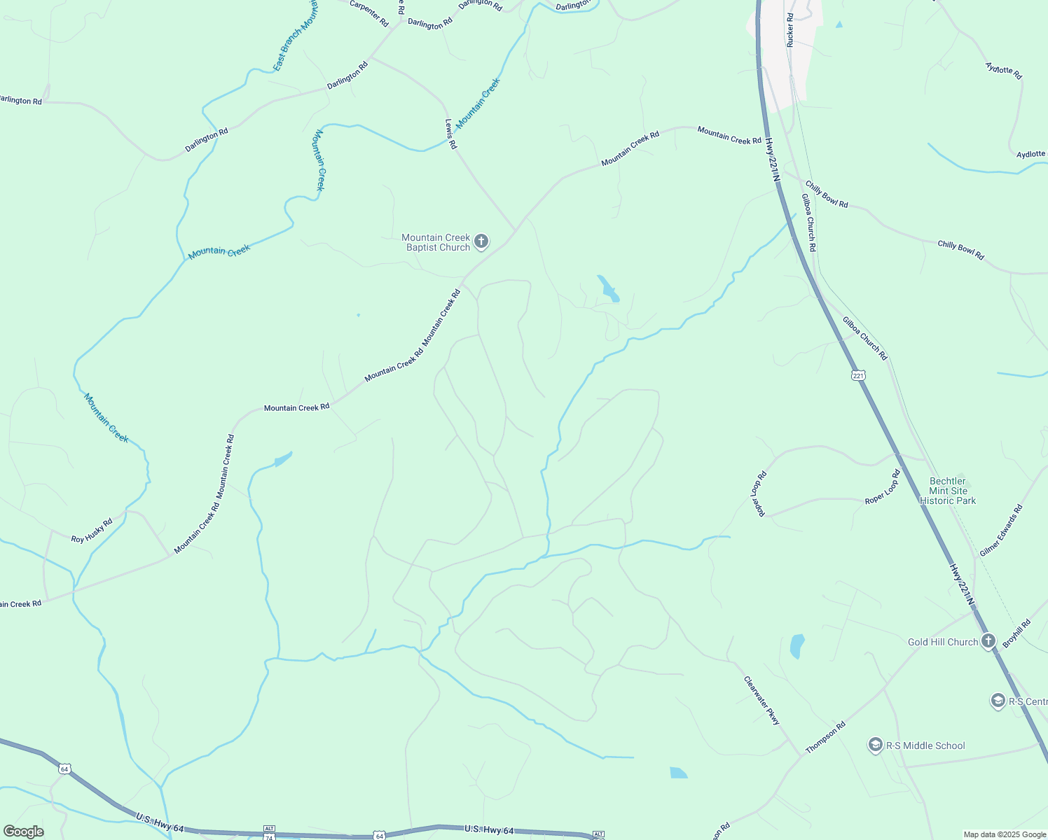 map of restaurants, bars, coffee shops, grocery stores, and more near 127 Desota Ridge in Rutherfordton