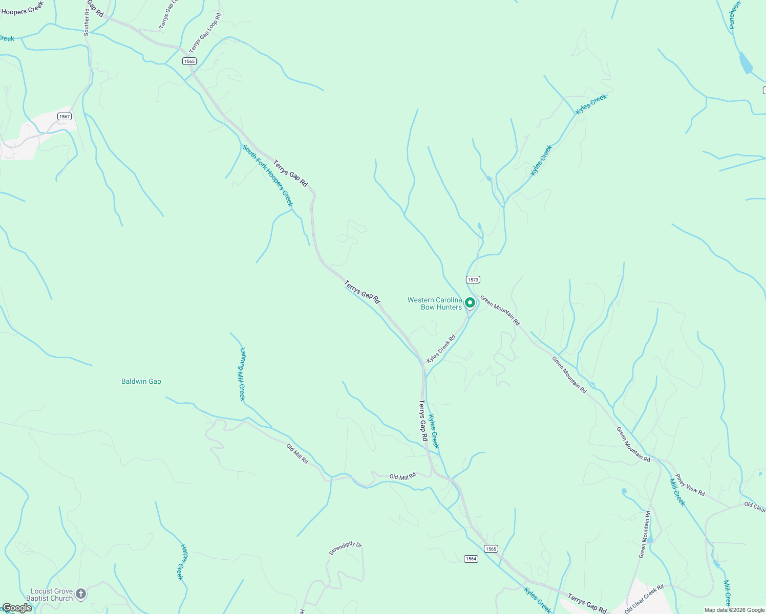 map of restaurants, bars, coffee shops, grocery stores, and more near 675 Terrys Gap Road in Hendersonville