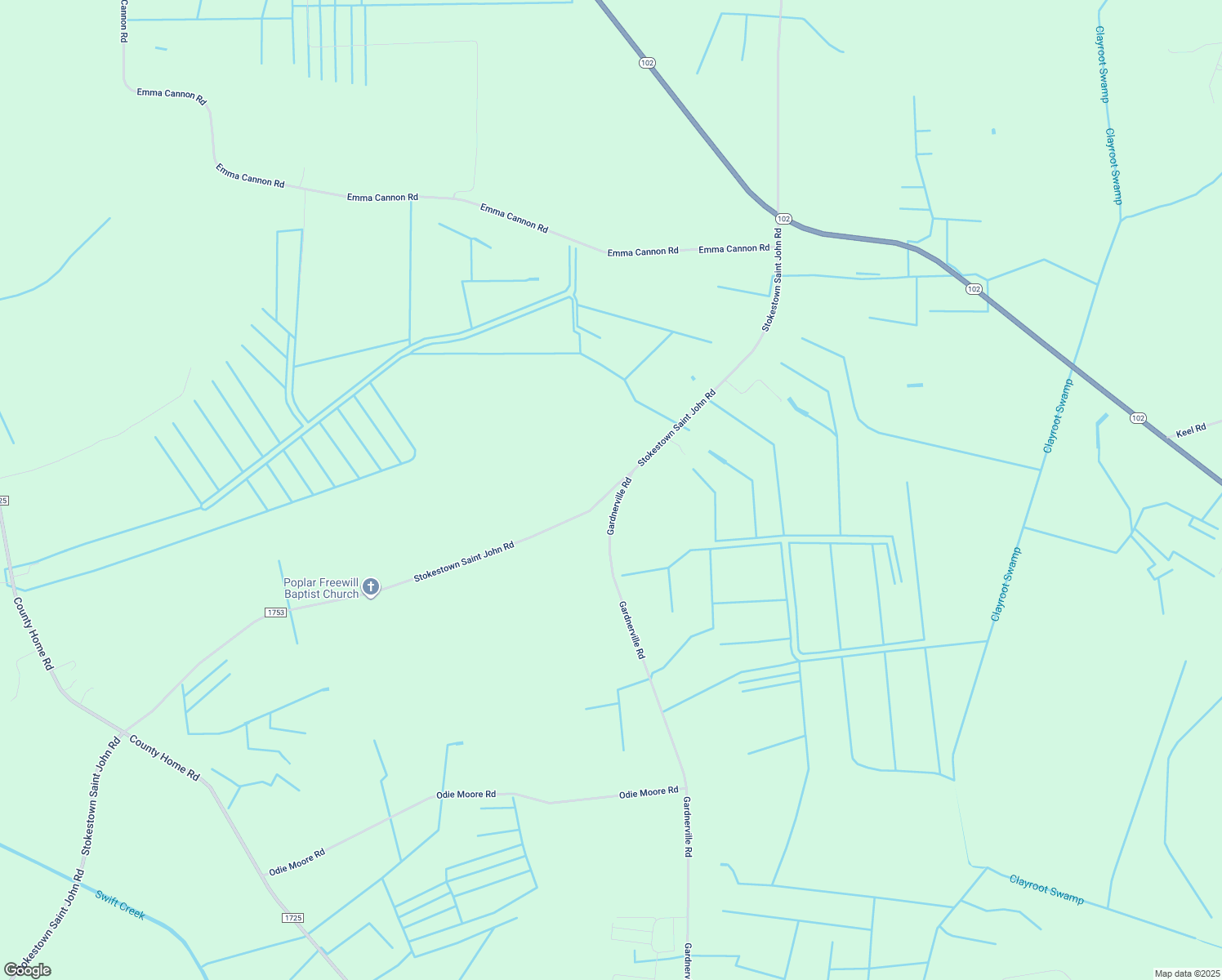 map of restaurants, bars, coffee shops, grocery stores, and more near 5424 Stokestown Saint John Road in Ayden