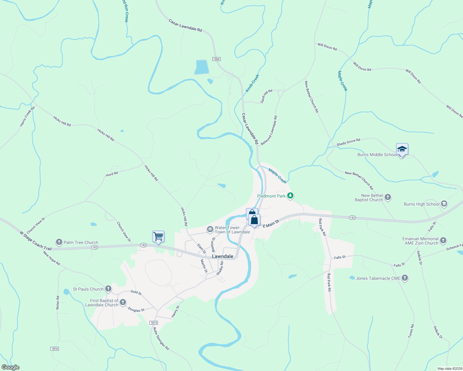 map of restaurants, bars, coffee shops, grocery stores, and more near 164 Dallas Road in Lawndale
