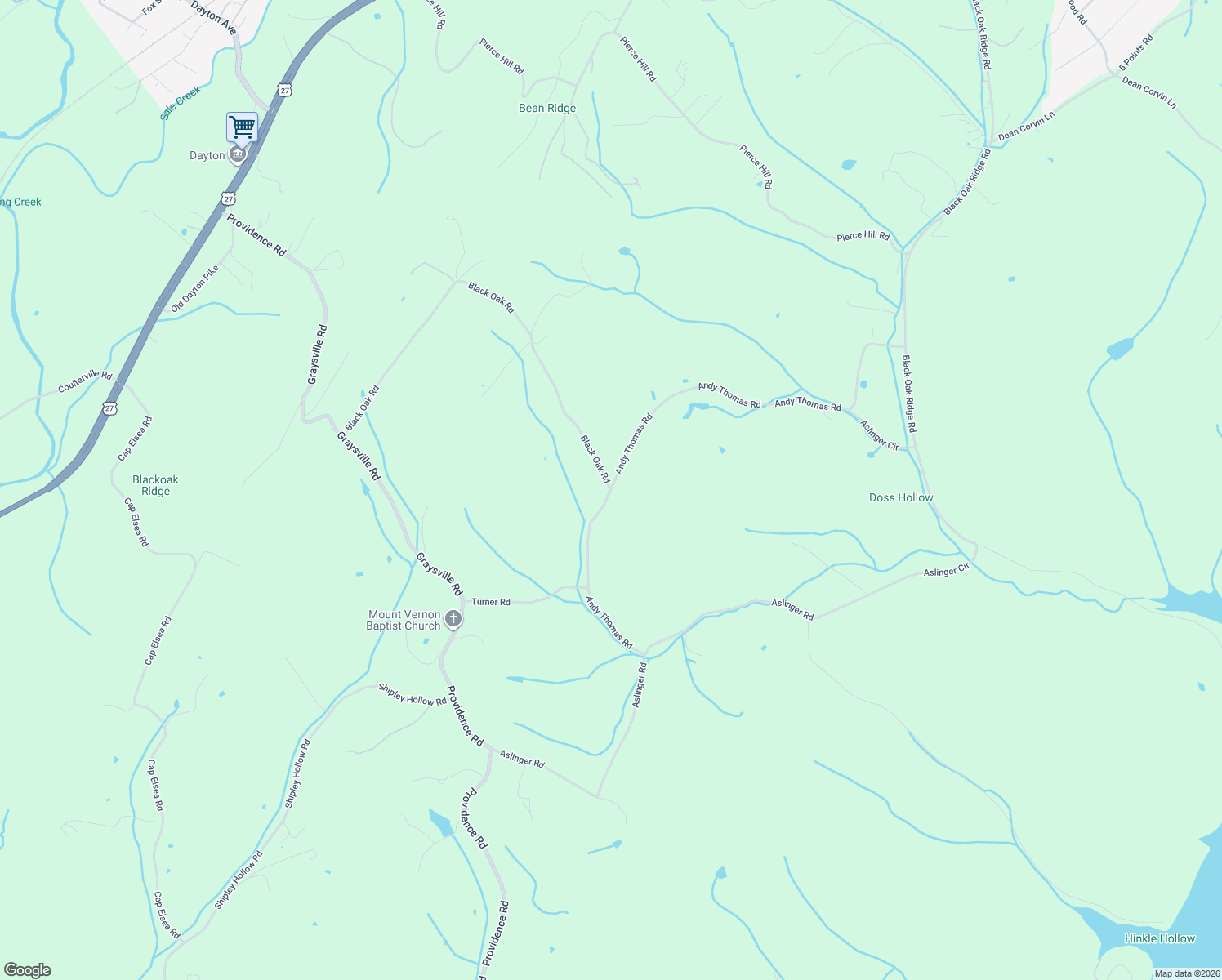 map of restaurants, bars, coffee shops, grocery stores, and more near 16601 Andy Thomas Road in Sale Creek