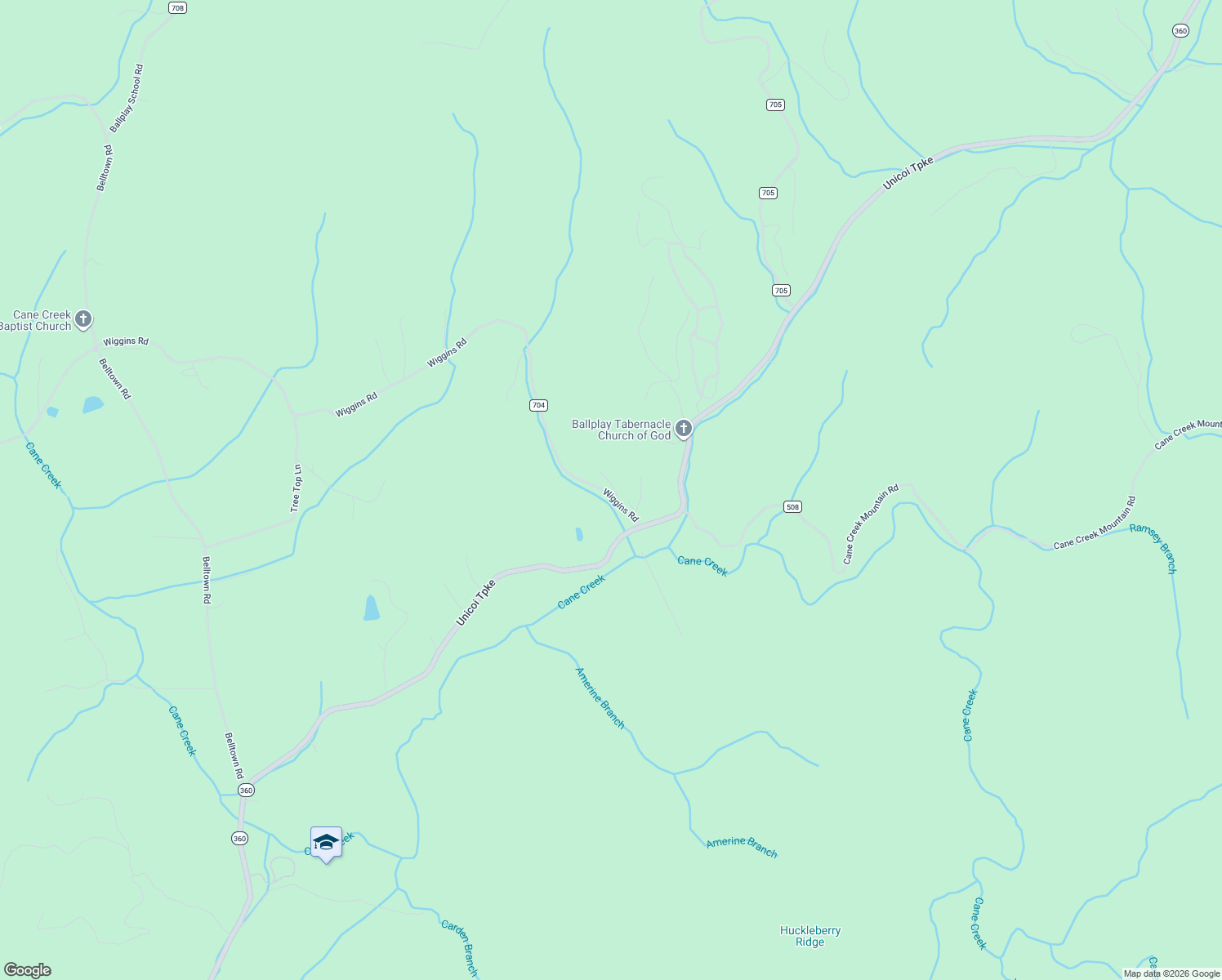 map of restaurants, bars, coffee shops, grocery stores, and more near 150 Wiggins Rd in Tellico Plains