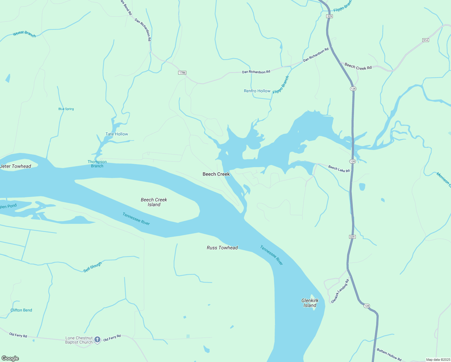 map of restaurants, bars, coffee shops, grocery stores, and more near 195 Tn River Estates Road in Clifton