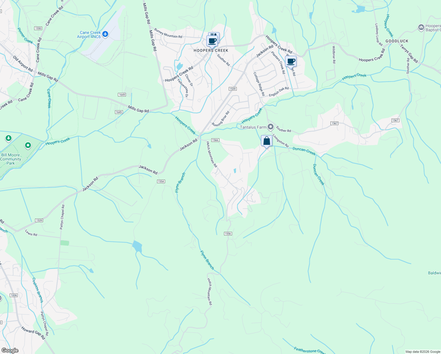 map of restaurants, bars, coffee shops, grocery stores, and more near 35 Garden Way in Fletcher
