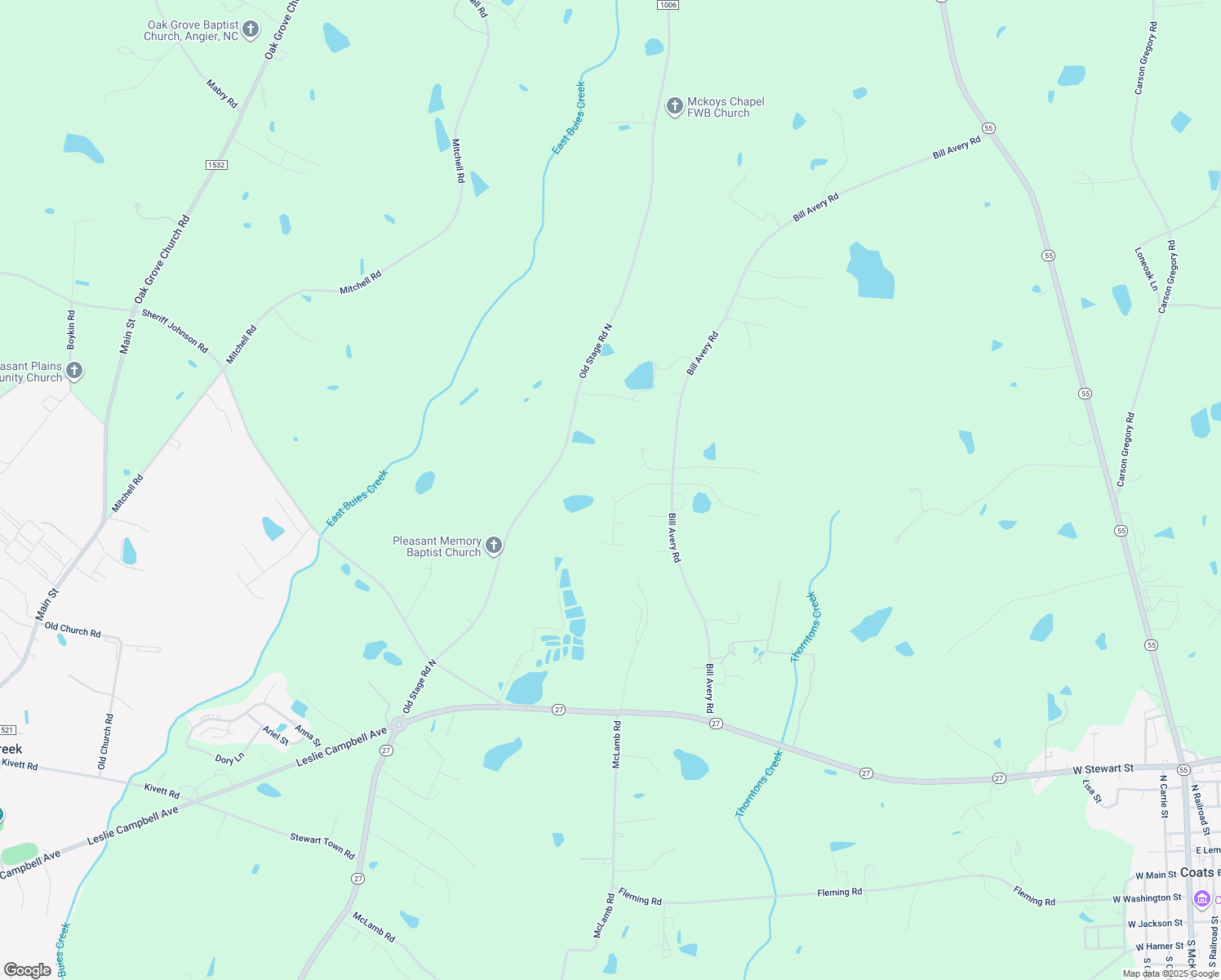 map of restaurants, bars, coffee shops, grocery stores, and more near 22 Birchwood Circle in Coats