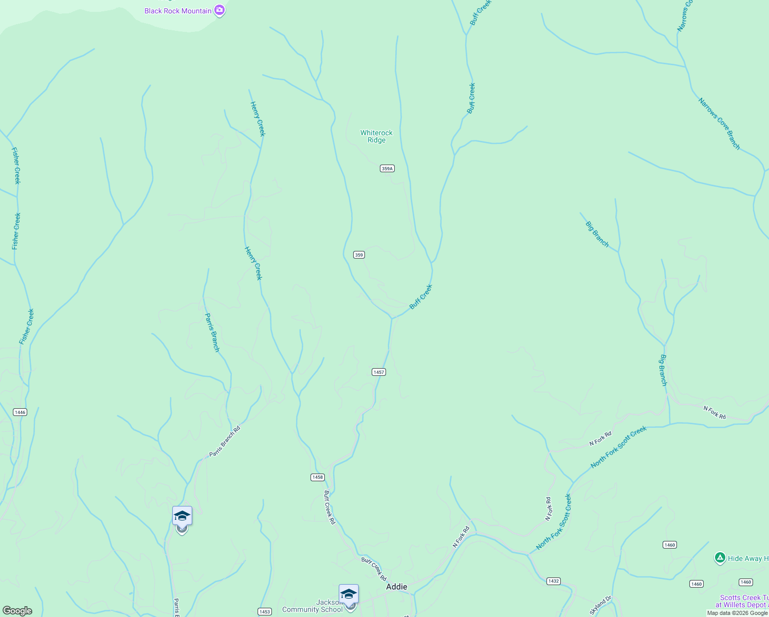 map of restaurants, bars, coffee shops, grocery stores, and more near 1722 Buff Creek Rd in Sylva