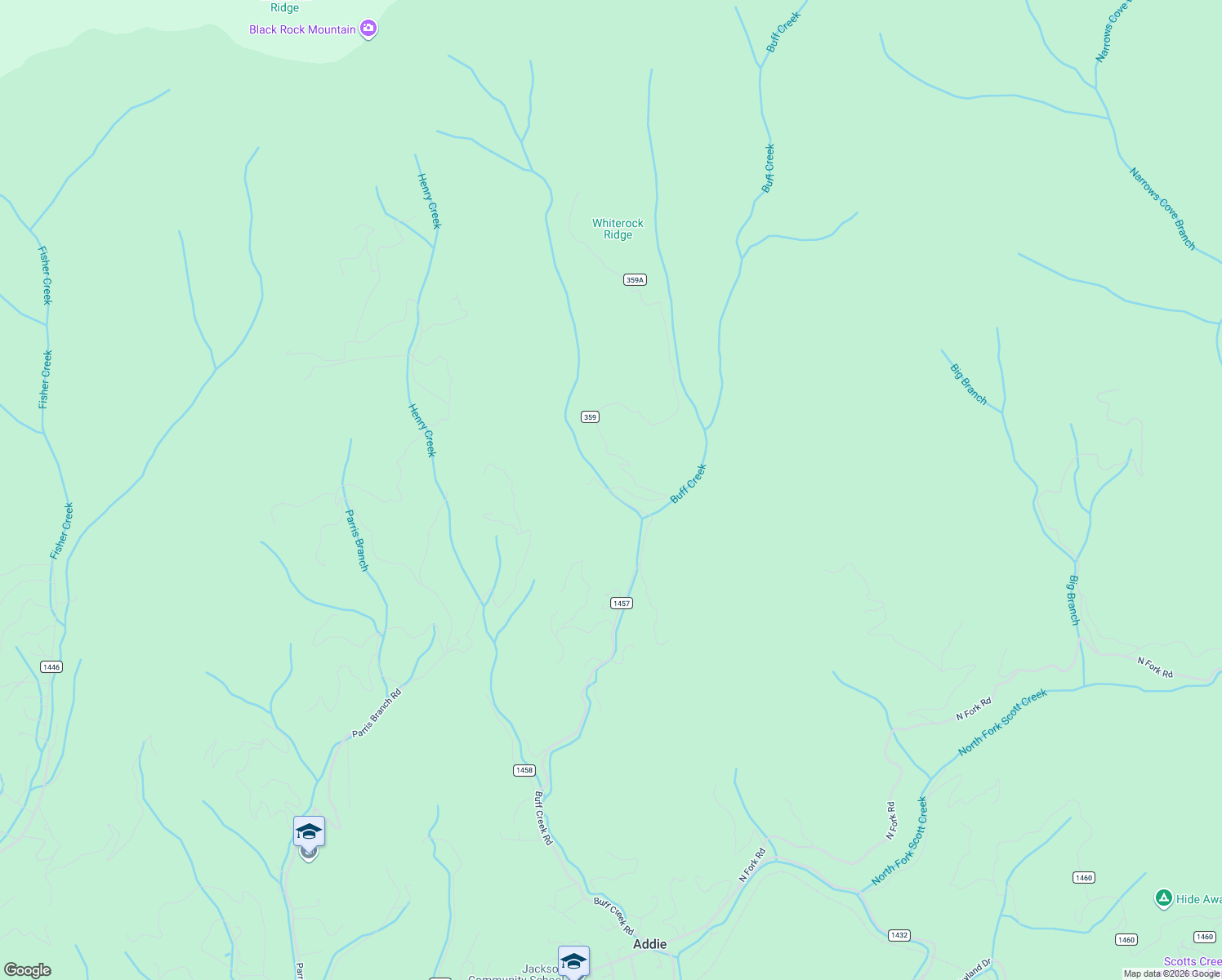 map of restaurants, bars, coffee shops, grocery stores, and more near 1499 Buff Creek Road in Sylva