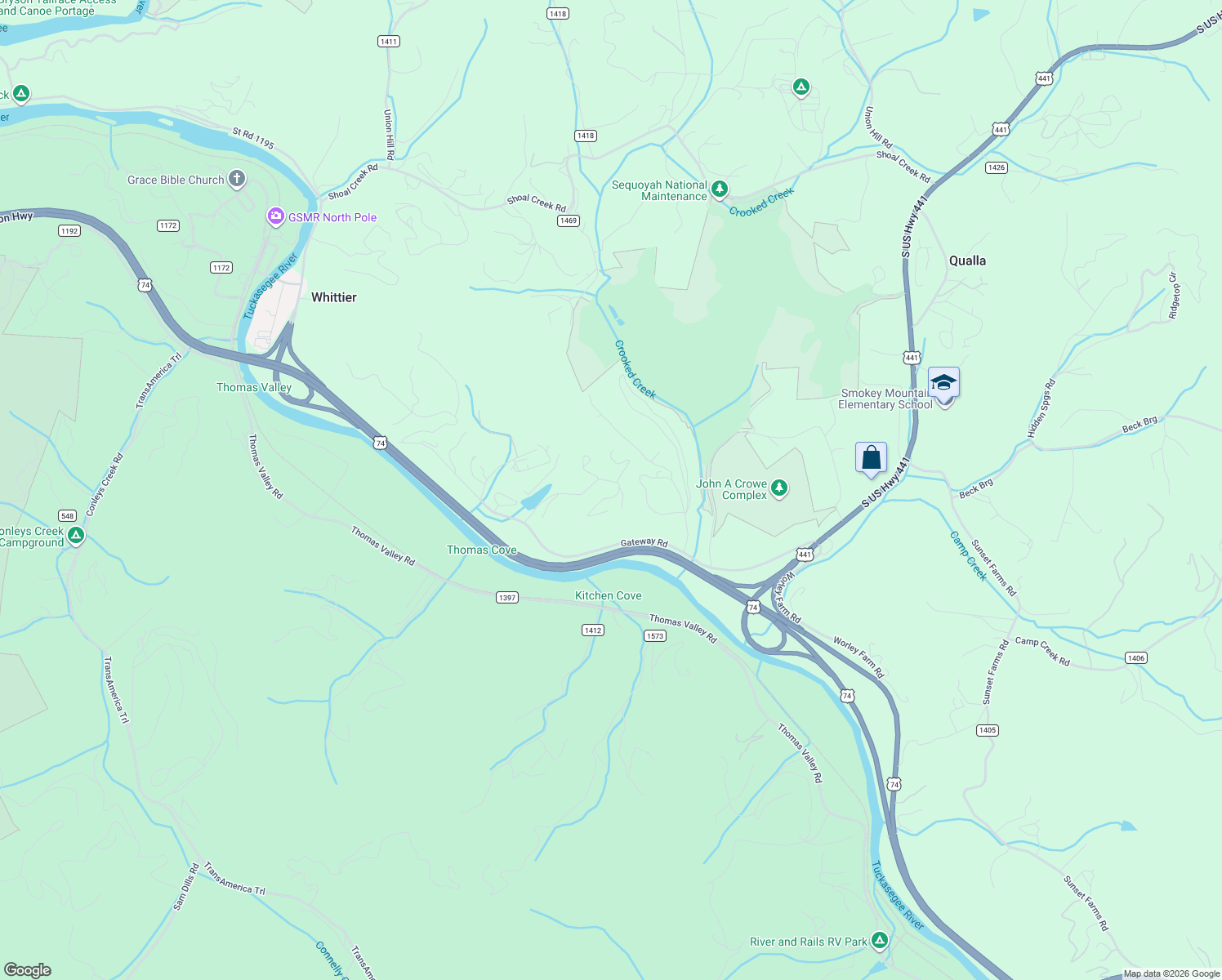 map of restaurants, bars, coffee shops, grocery stores, and more near 336 Mountaineer Rd in Whittier