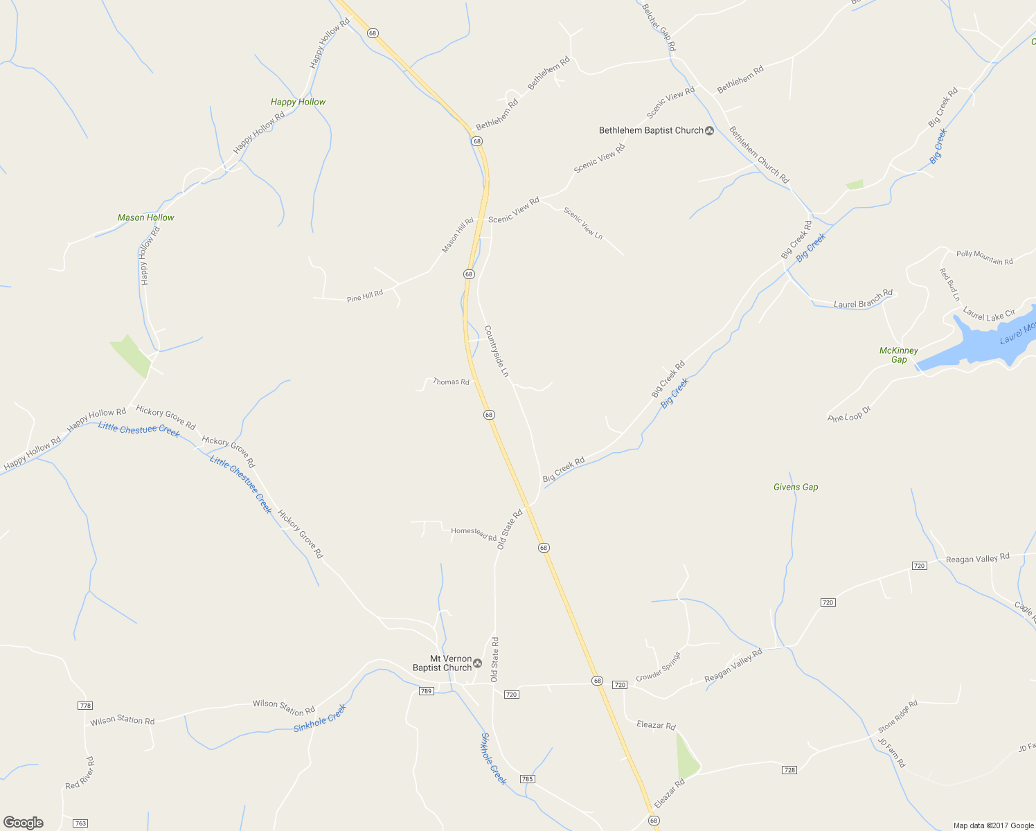 map of restaurants, bars, coffee shops, grocery stores, and more near 372 Countryside Lane in Madisonville