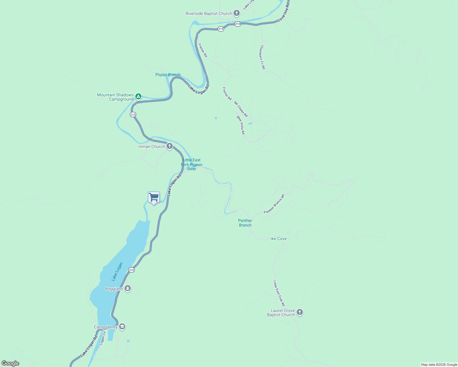 map of restaurants, bars, coffee shops, grocery stores, and more near 449 Little East Fork Road in Canton