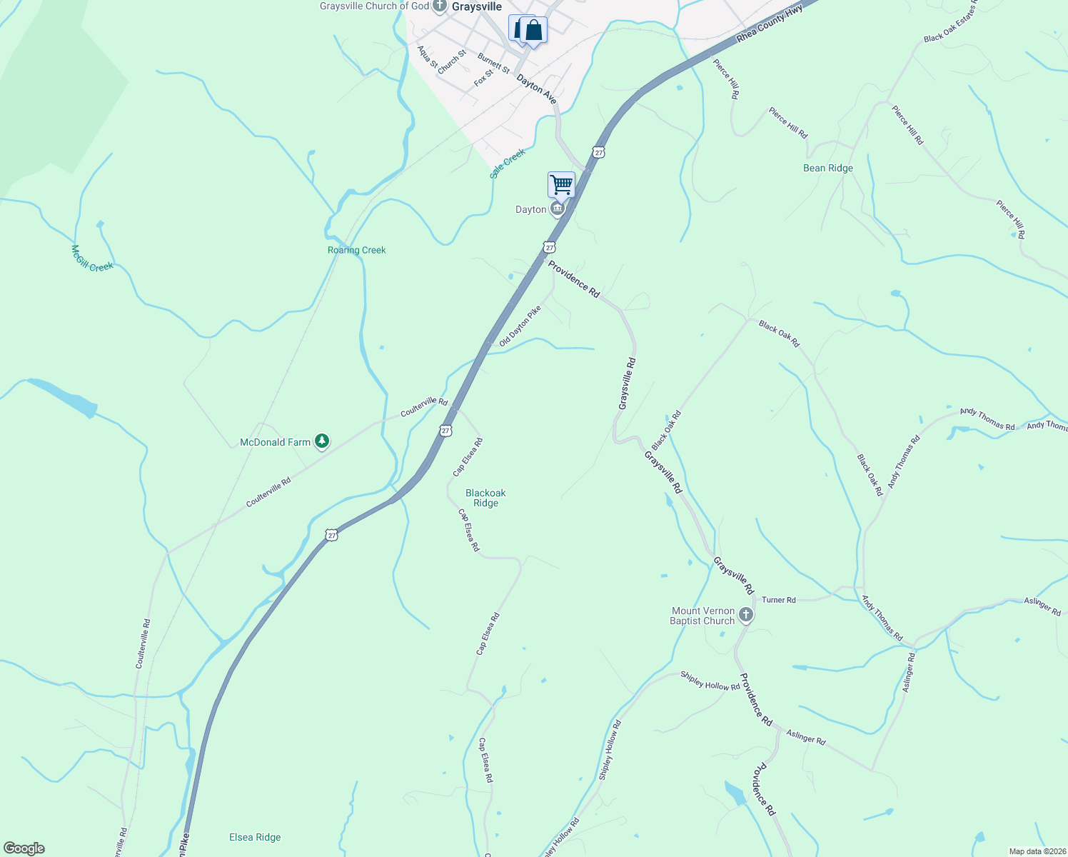 map of restaurants, bars, coffee shops, grocery stores, and more near 16918 Dayton Pike in Sale Creek