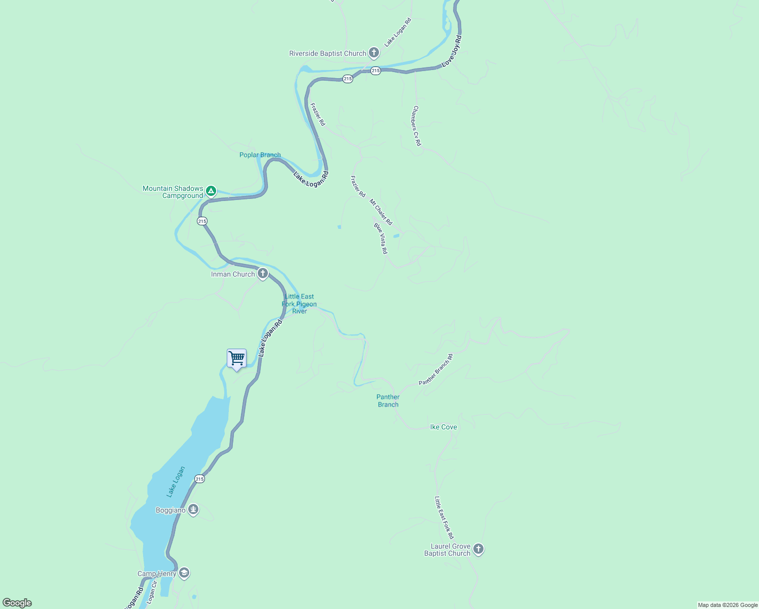 map of restaurants, bars, coffee shops, grocery stores, and more near 406 Blue Vista Road in Canton