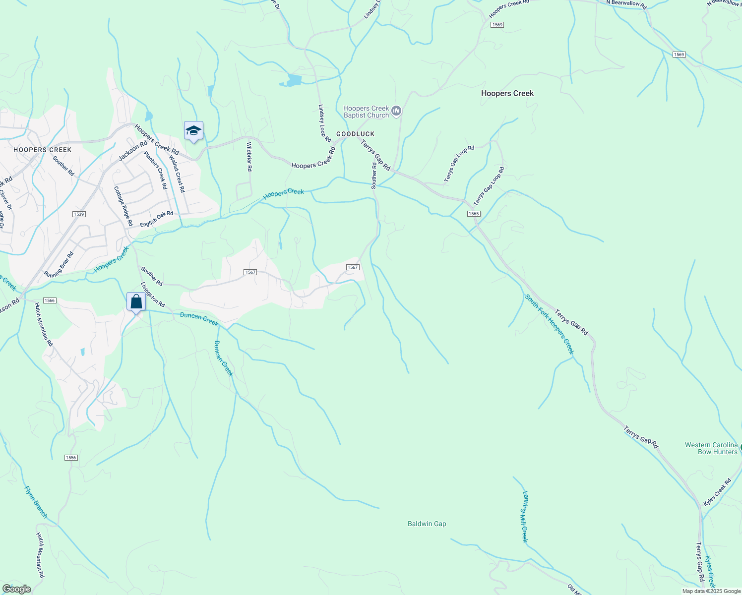 map of restaurants, bars, coffee shops, grocery stores, and more near 212 Sugar Creek Lane in Fletcher