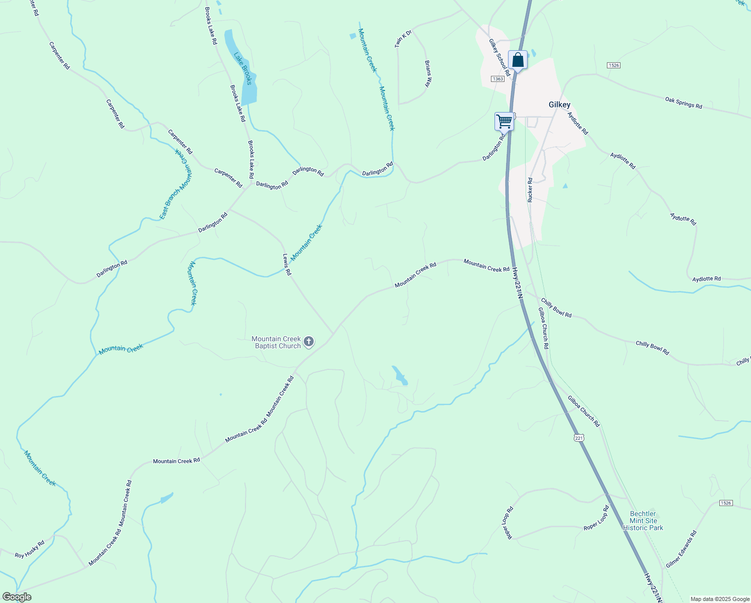 map of restaurants, bars, coffee shops, grocery stores, and more near 461 Mountain Creek Road in Rutherfordton