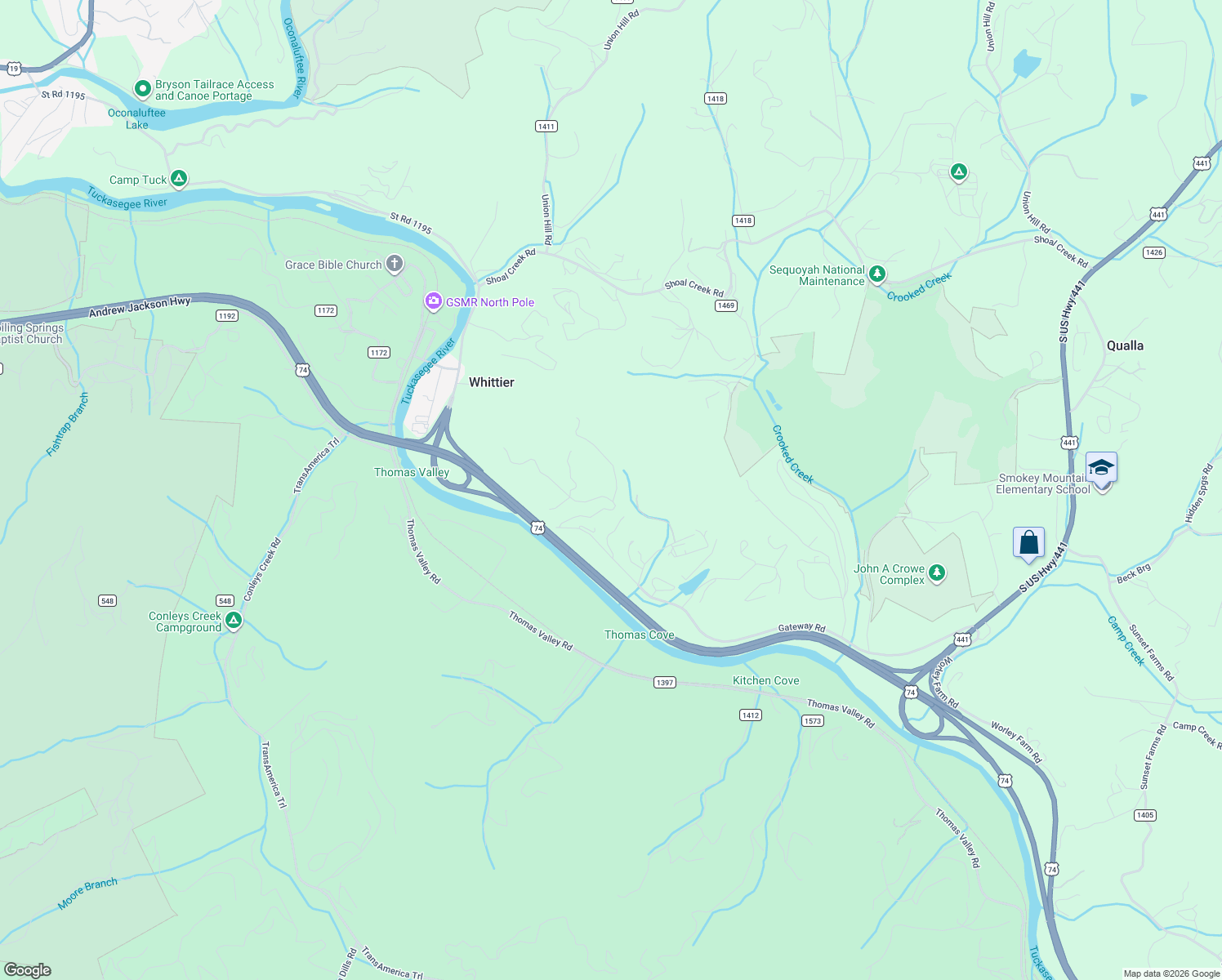 map of restaurants, bars, coffee shops, grocery stores, and more near 173 Whittier Heights Road in Whittier