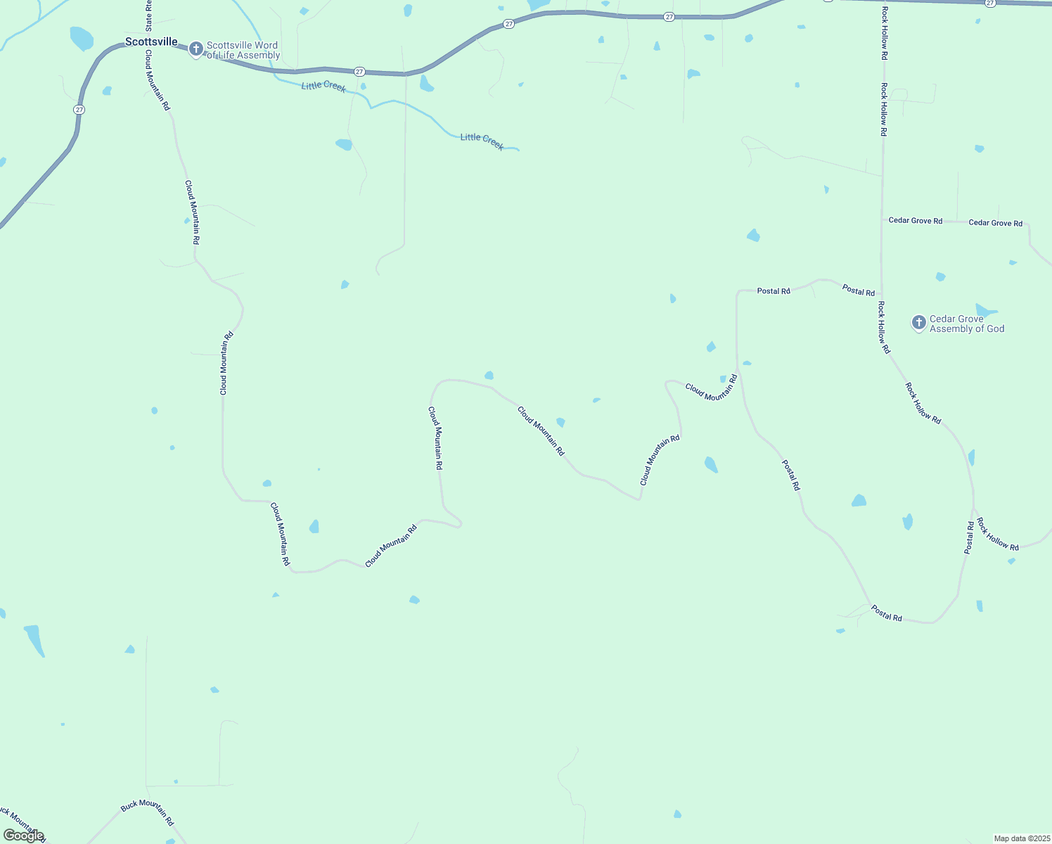 map of restaurants, bars, coffee shops, grocery stores, and more near 3676 Cloud Mountain Road in Hector